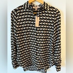 NWT Black Philosophy Horse Print Blouse